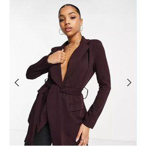 NWT ASOS DESIGN Jersey Suit Blazer with Obi Tie Waist